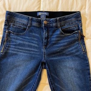 Democracy AB Solutions Jeans Size 12 Darker Med Wash, Zipper Accents